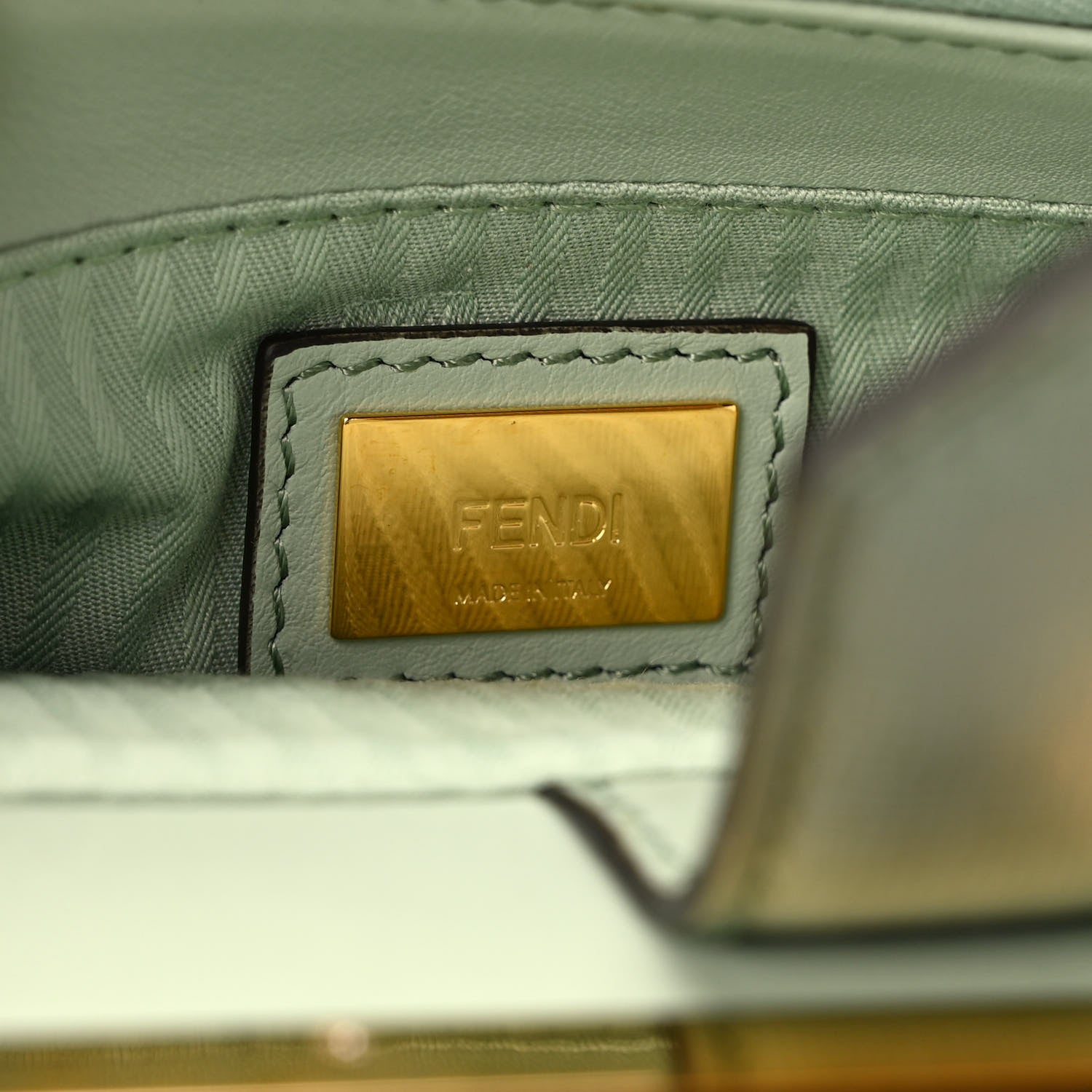 Fendi Vitello Elite Flamingo Petite 2Jours Tote Green 6 of 8