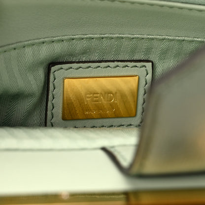 Fendi Vitello Elite Flamingo Petite 2Jours Tote Green 6 of 8