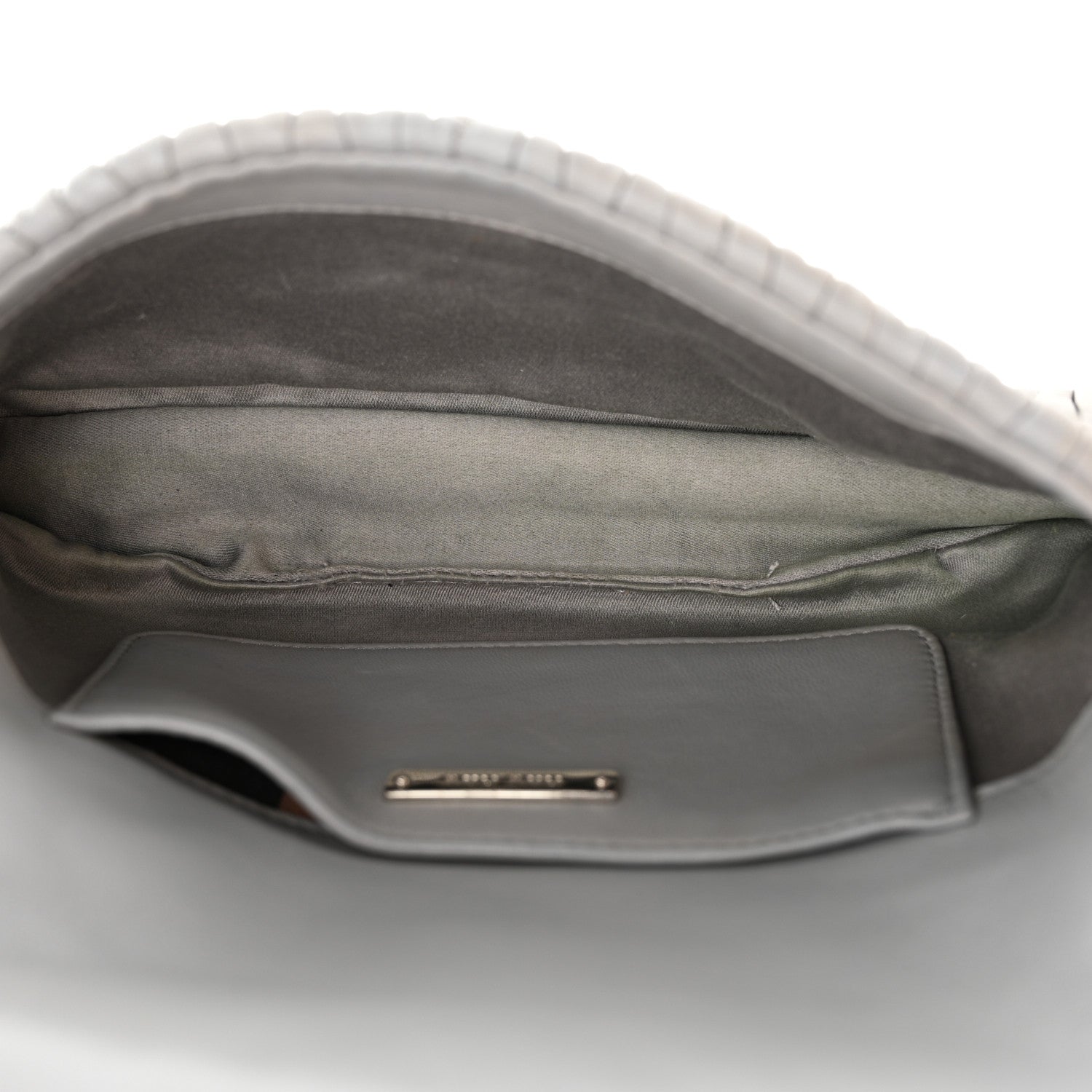 Miu Miu Nappa Matelasse Crystal Pearl Flap Clutch Grey 5 of 11