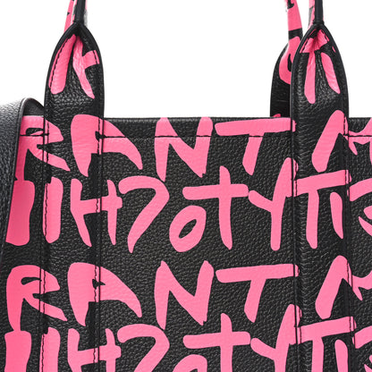 Marc Jacobs X STEPHEN SPROUSE Grained Calfskin Medium The Tote Bag Pink 7 of 9