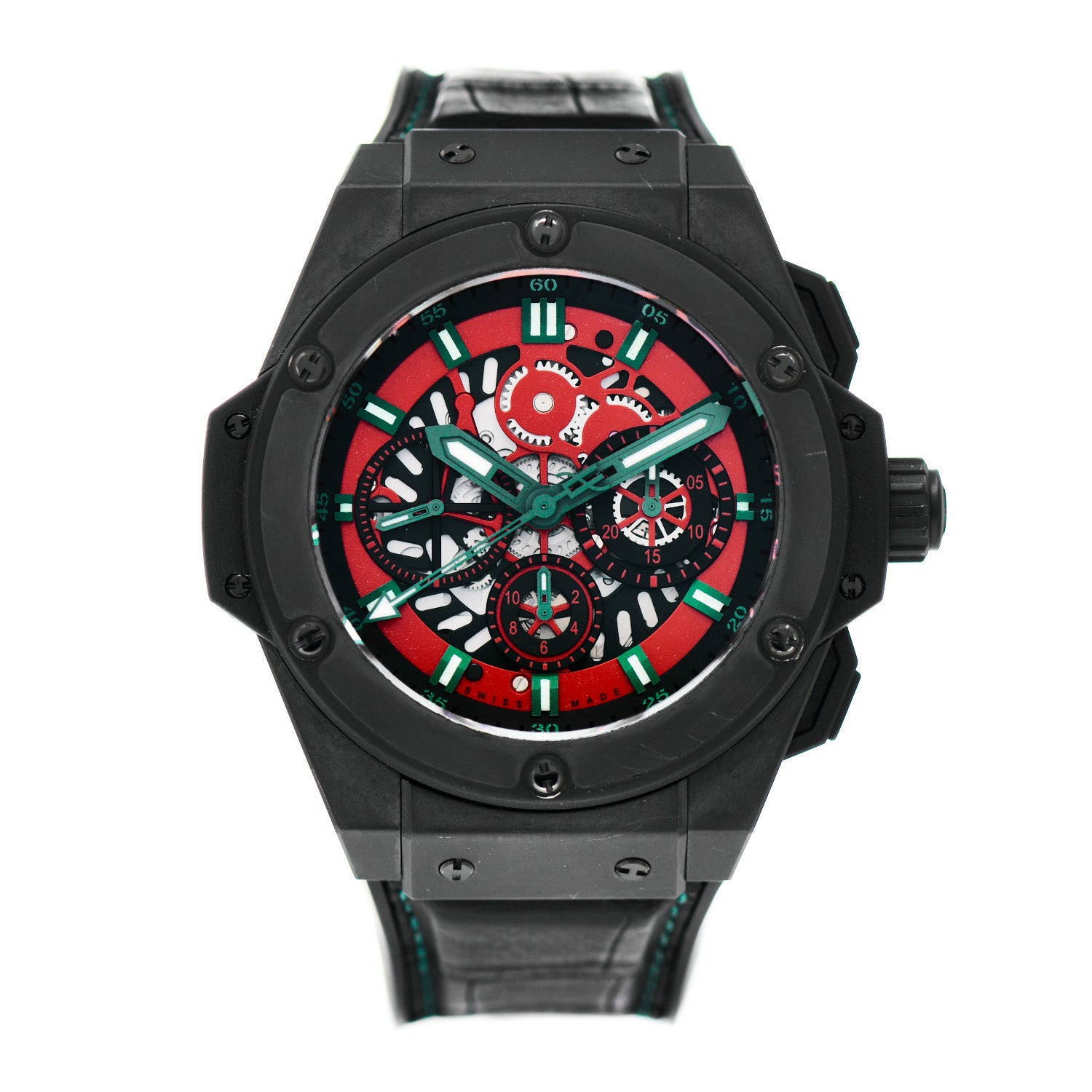 Hublot Ceramic Alligator 48mm Big Bang King Power Pride of Mexico Skeleton Limited Edition Automatic Watch Red 710.CI.1130.GR.MEX10 1 of 4