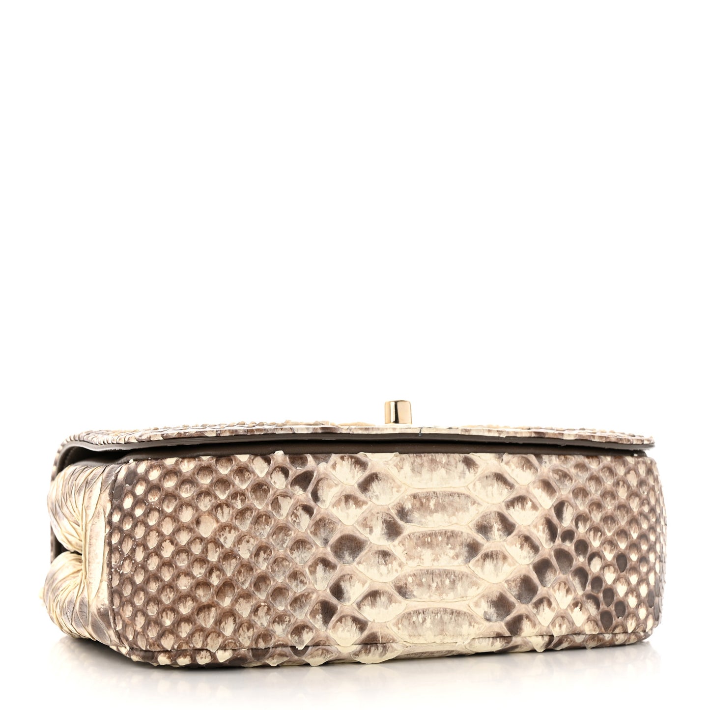 Snakeskin Metal Top Handle Carry Chic Flap