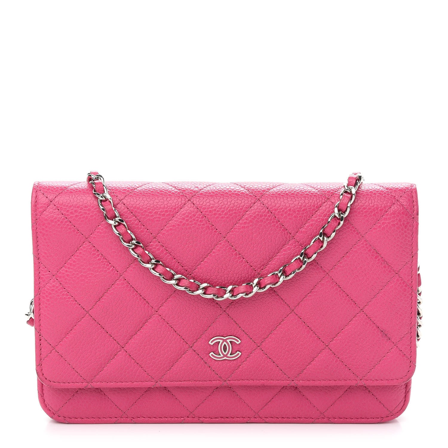 Chanel Caviar Quilted Wallet On Chain WOC Fuchsia 1 of 11