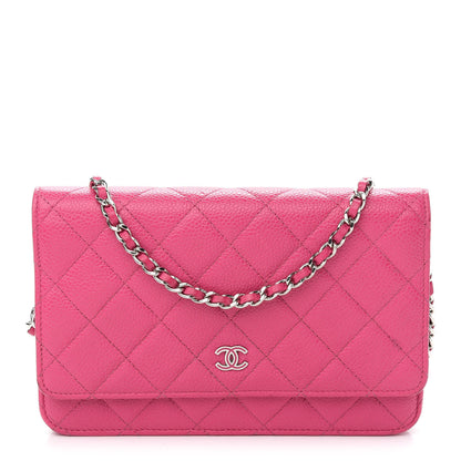 Chanel Caviar Quilted Wallet On Chain WOC Fuchsia 1 of 11