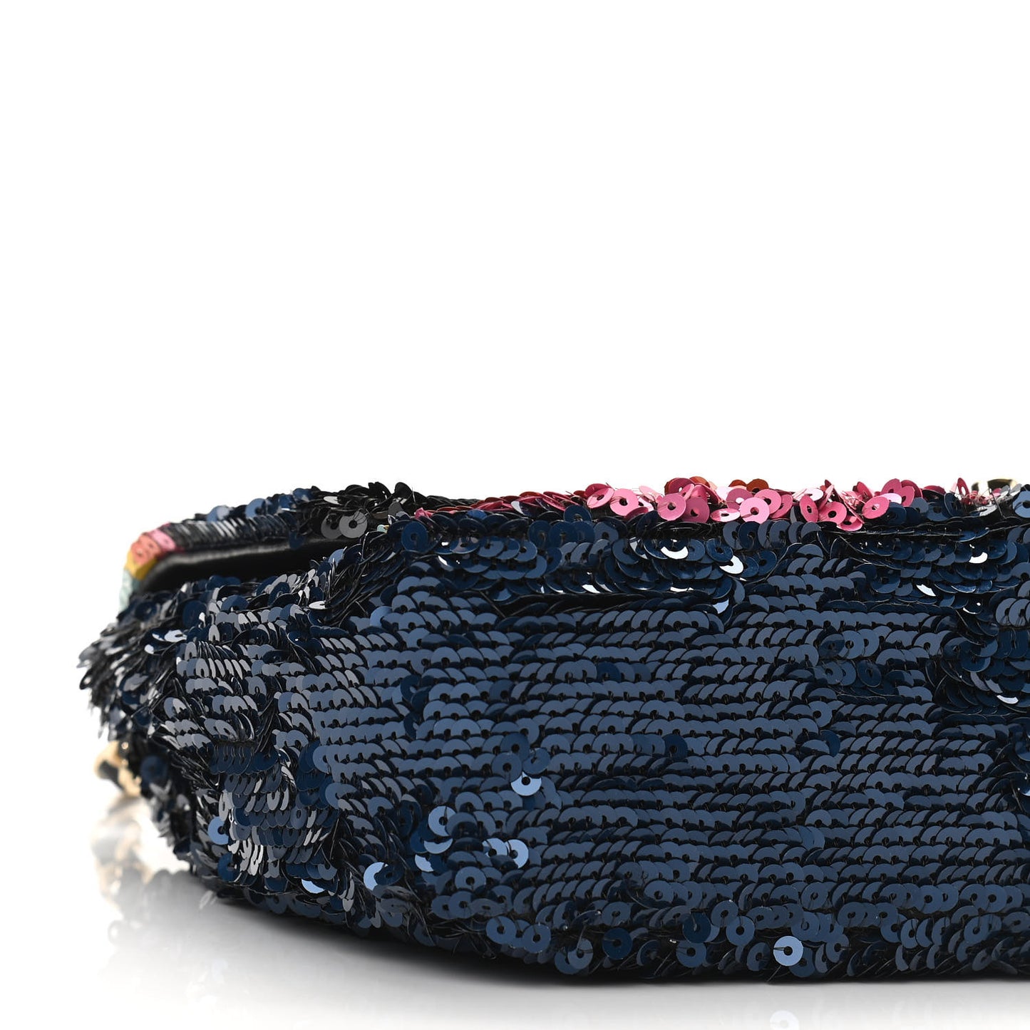 Sequin Medium Single Flap Blue Black Multicolor