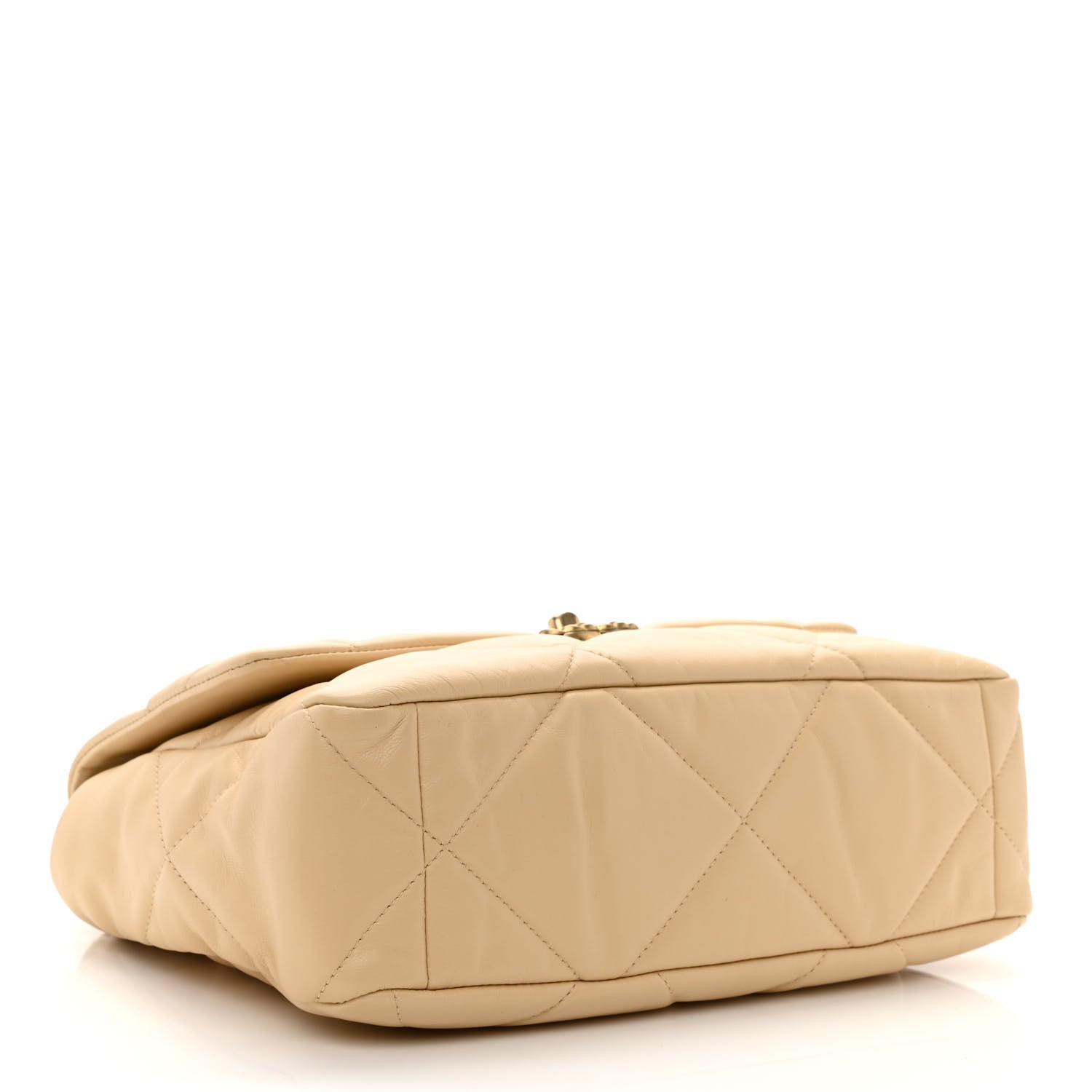 Chanel Shiny Goatskin Quilted Large Chanel 19 Flap Beige 4 of 10