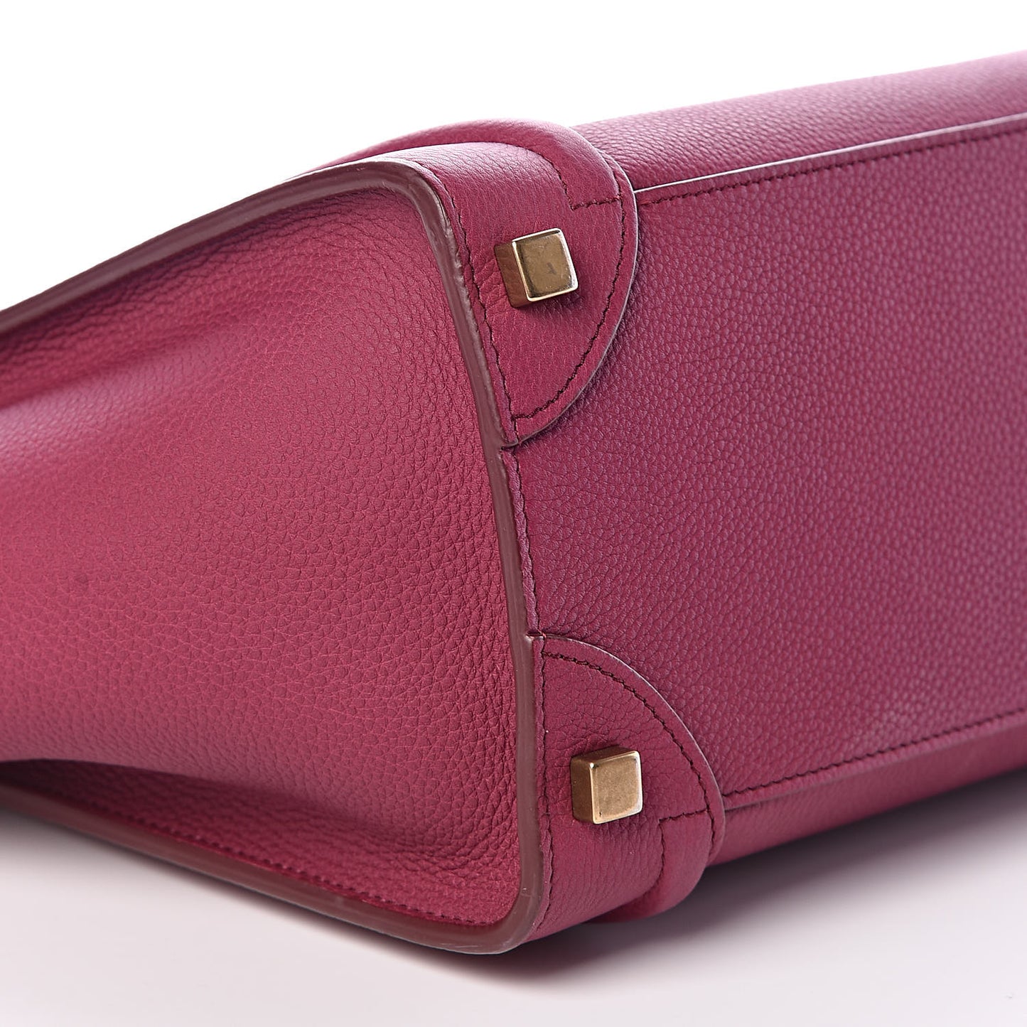 Baby Drummed Calfskin Micro Luggage Plum