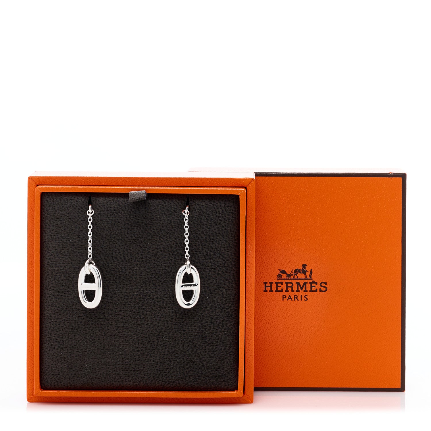 Hermes Sterling Silver Farandole Drop Earrings 5 of 5