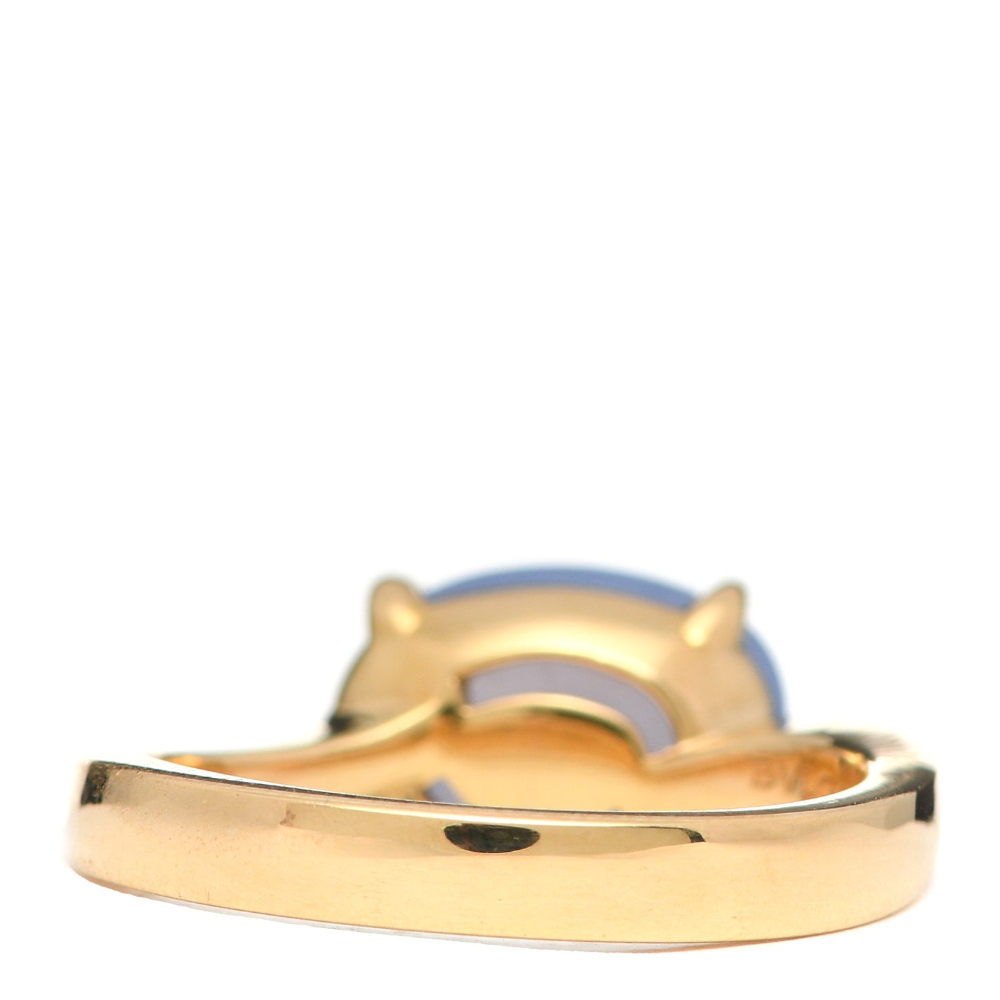 18K Yellow Gold Chalcedony Sassi Ring 54 6.75