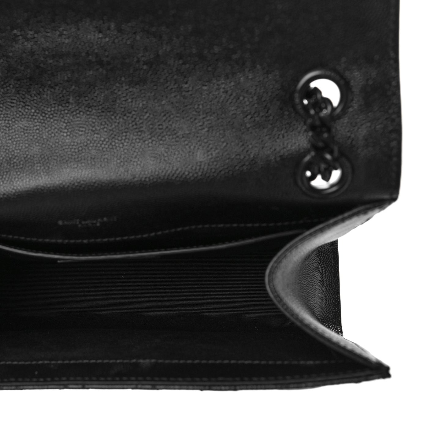 Grain De Poudre Textured Mixed Matelasse Triquilt Medium Monogram Monochrome Satchel Black