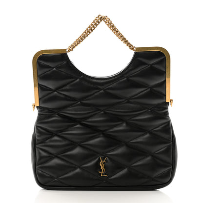 Saint Laurent Lambskin Quilted Cerniera Shoulder Bag Black 2 of 9