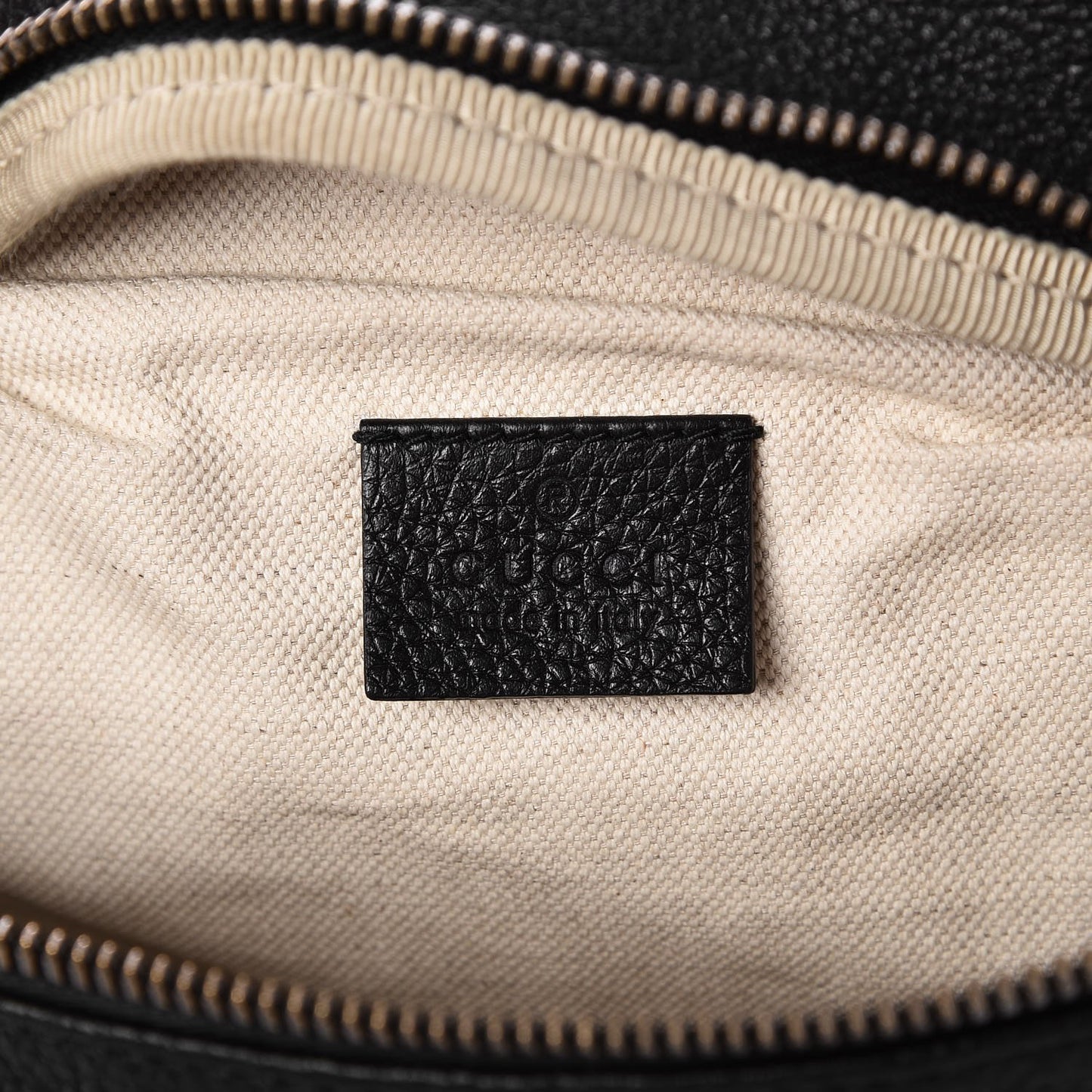 Grained Calfskin Logo Belt Bag Black