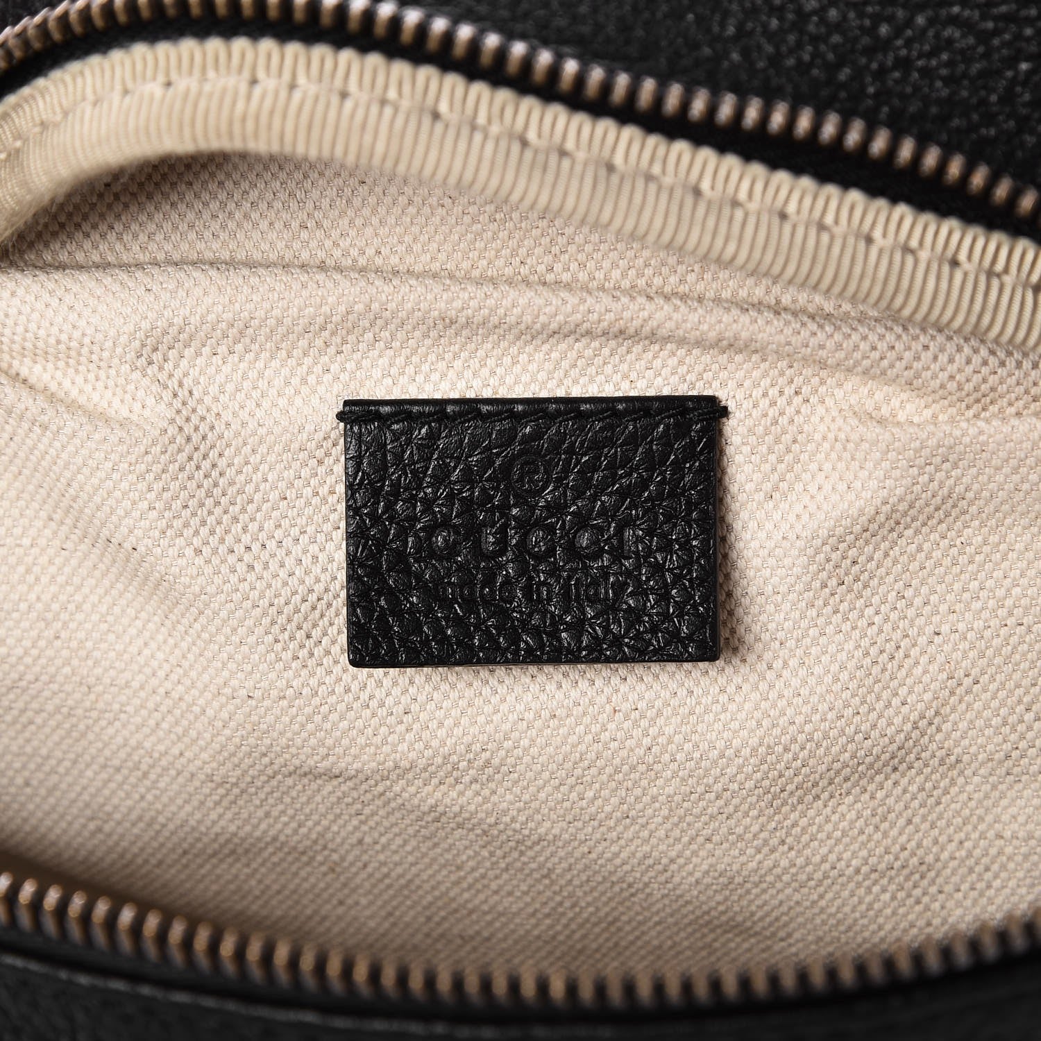 Gucci Grained Calfskin Logo Belt Bag Black 6 of 9