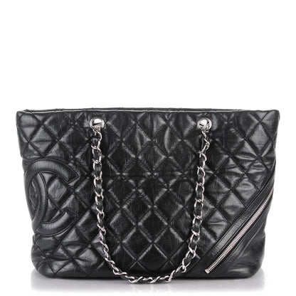 Chanel Aged Calfskin Quilted Large Cotton Club Tote Black 1 of 7