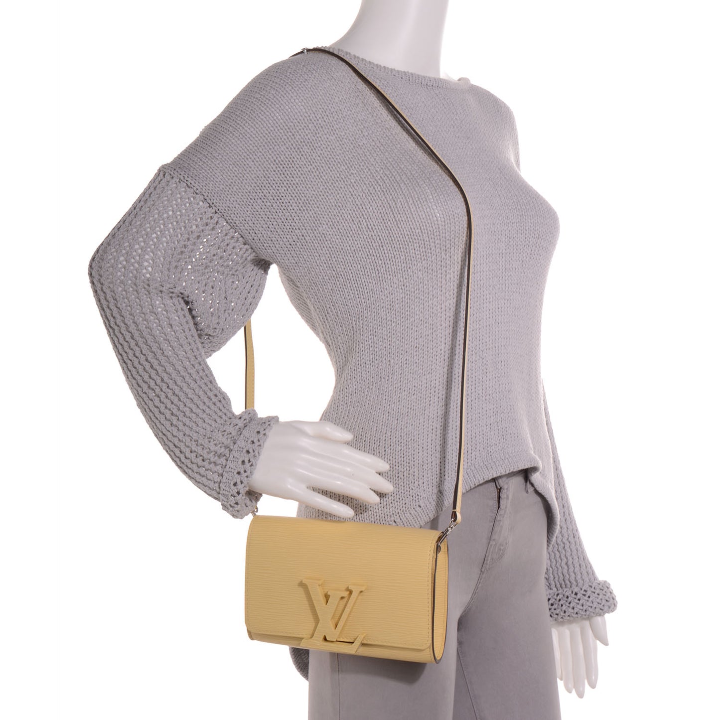 Epi Louise Strap PM Jaune Pale