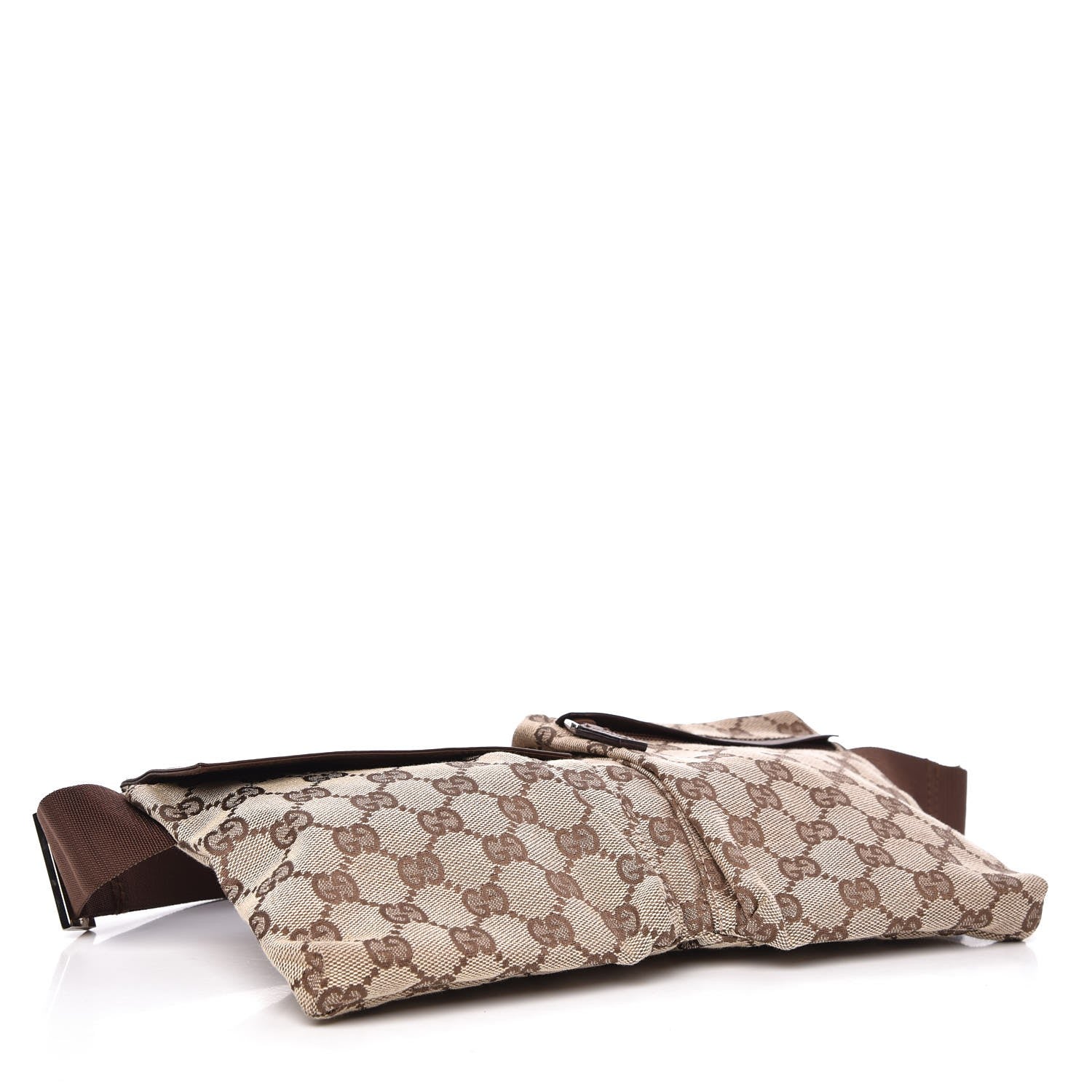 Gucci GG Monogram Web Double Pocket Belt Bag Brown 4 of 7