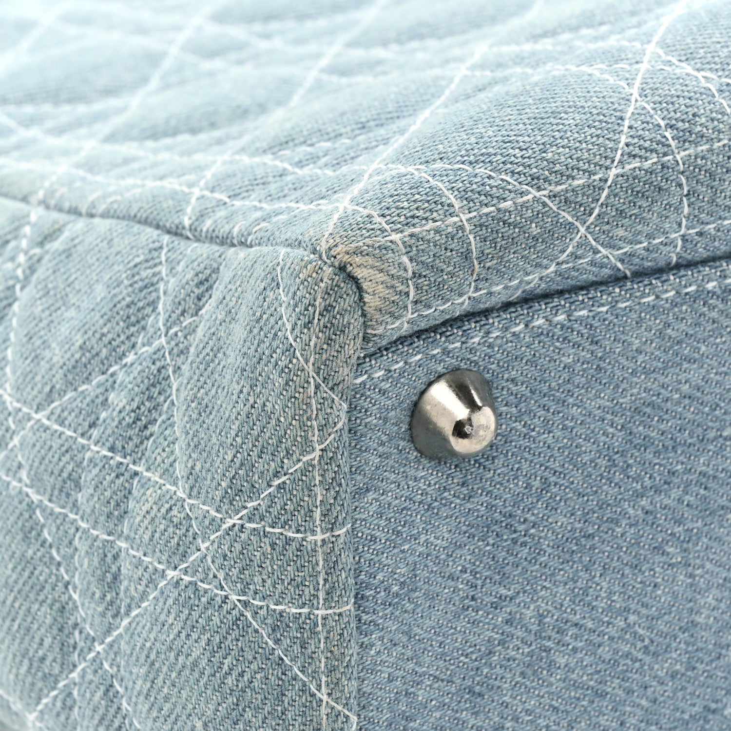 Christian Dior Denim Cannage Large Lady Dior Light Blue 14 of 19