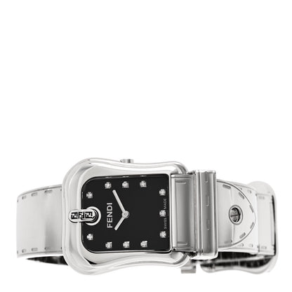 Fendi Stainless Steel Diamond 33mm Buckle Quartz Watch Black 2 of 5