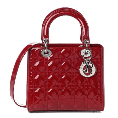 Christian Dior Patent Cannage Medium Lady Dior Red 1 of 8