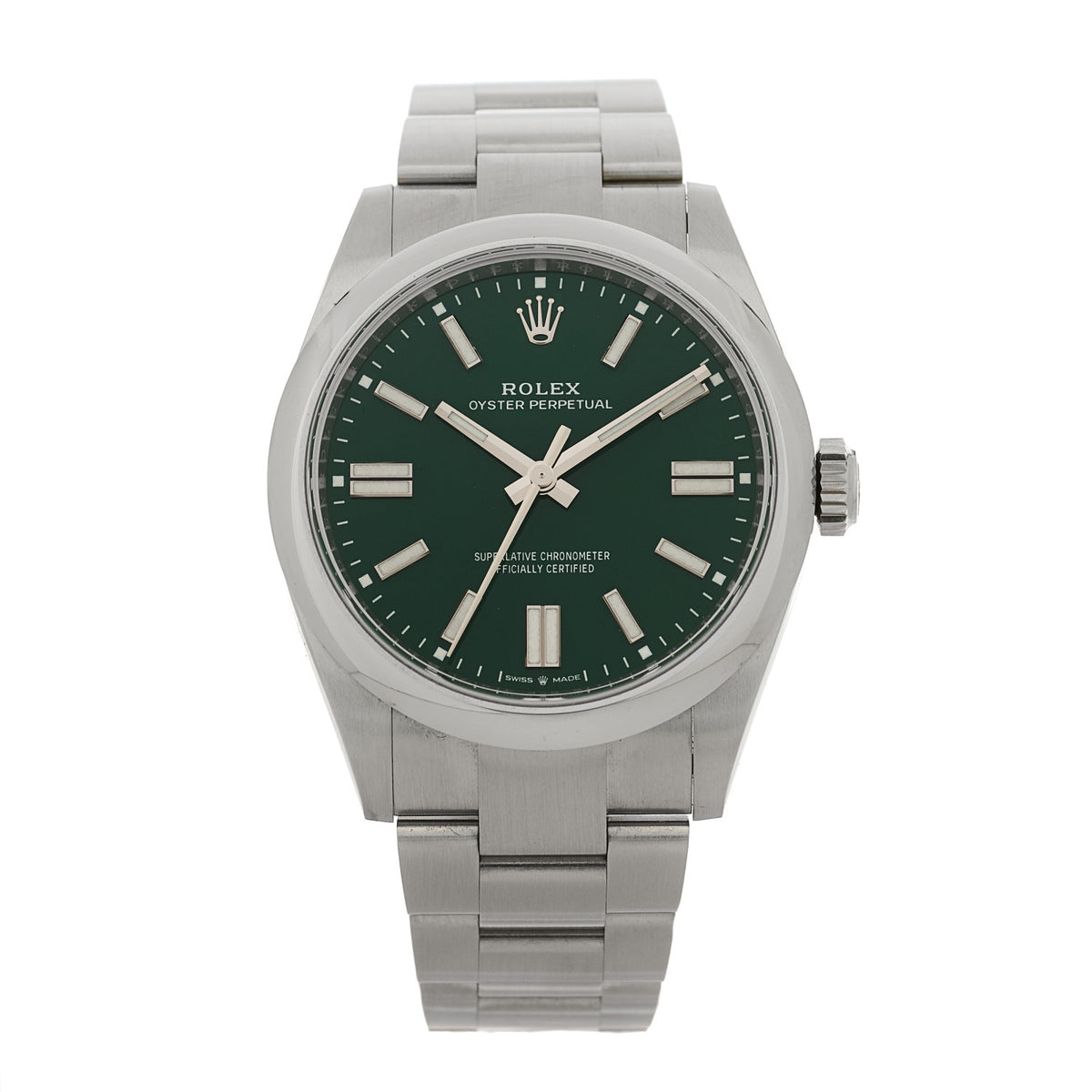 Stainless Steel 41mm Oyster Perpetual Watch Green 134300