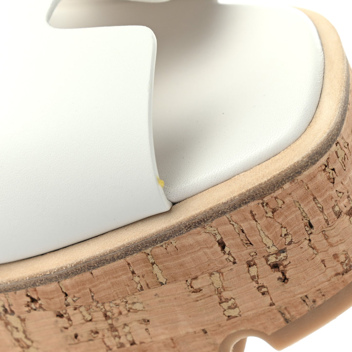 Calfskin Cork Eze 30 Sandals 38 White