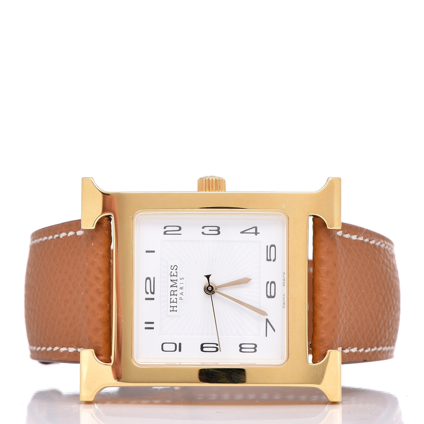 Stainless Steel Epsom 30.5mm Heure H Hour Quartz Watch Gold