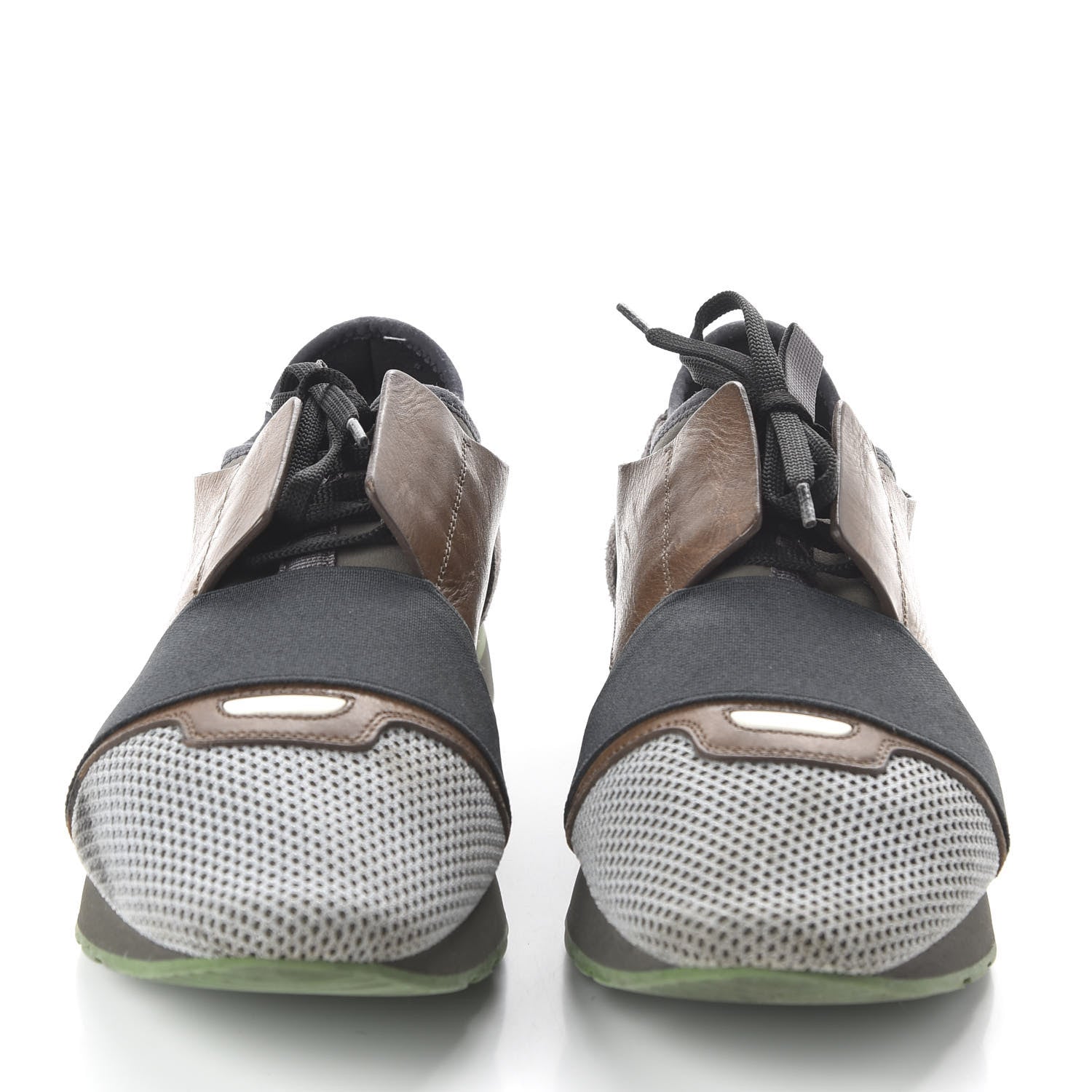 Balenciaga Mesh Calfskin Neoprene Suede Mens Race Runner Sneakers 41 Grise 2 of 11