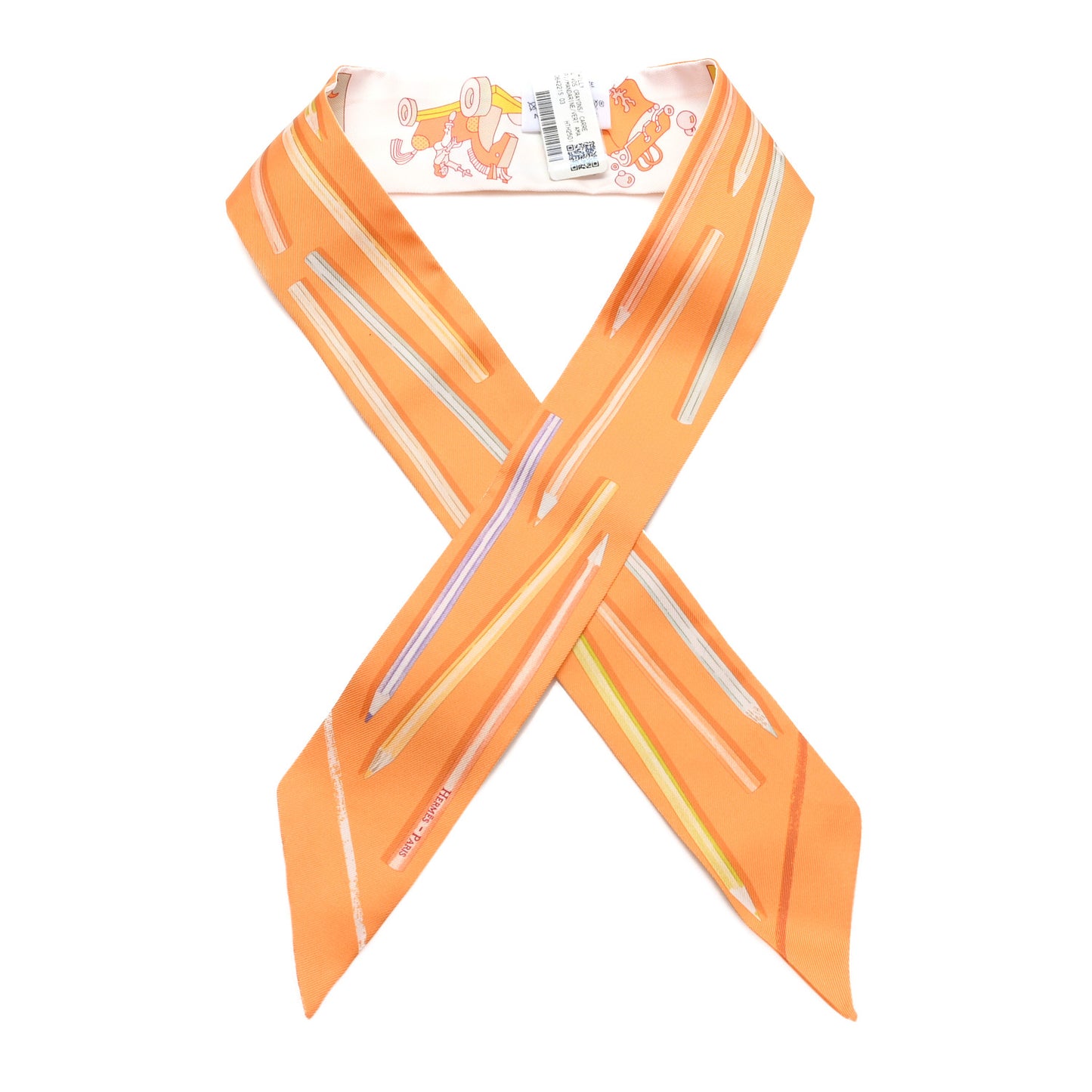 Silk A Vos Crayons Twilly Mandarine Vert Amande