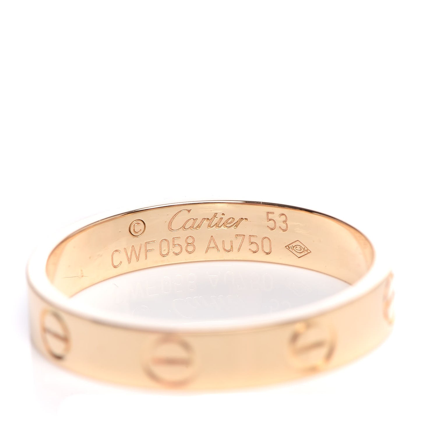 18K Yellow Gold 3.5mm LOVE Wedding Band Ring 53 6.25