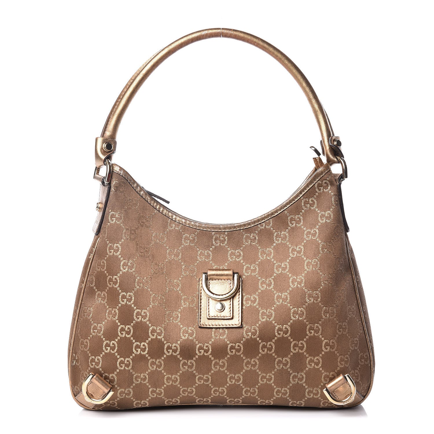 Gucci Satin Monogram Medium Abbey D Hobo Bronze 1 of 15