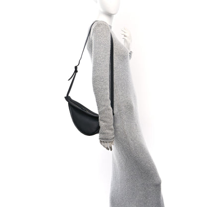 The Row Grained Calfskin Small Slouchy Banana Bag Black 2 of 9