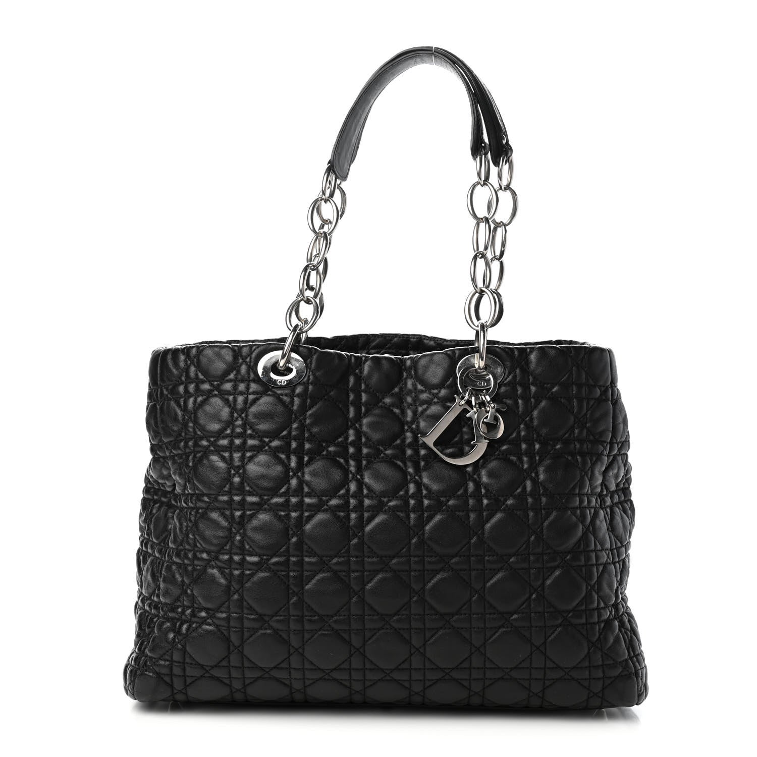 Christian Dior Lambskin Cannage Large Dior Soft Shopping Tote Black 1 of 9