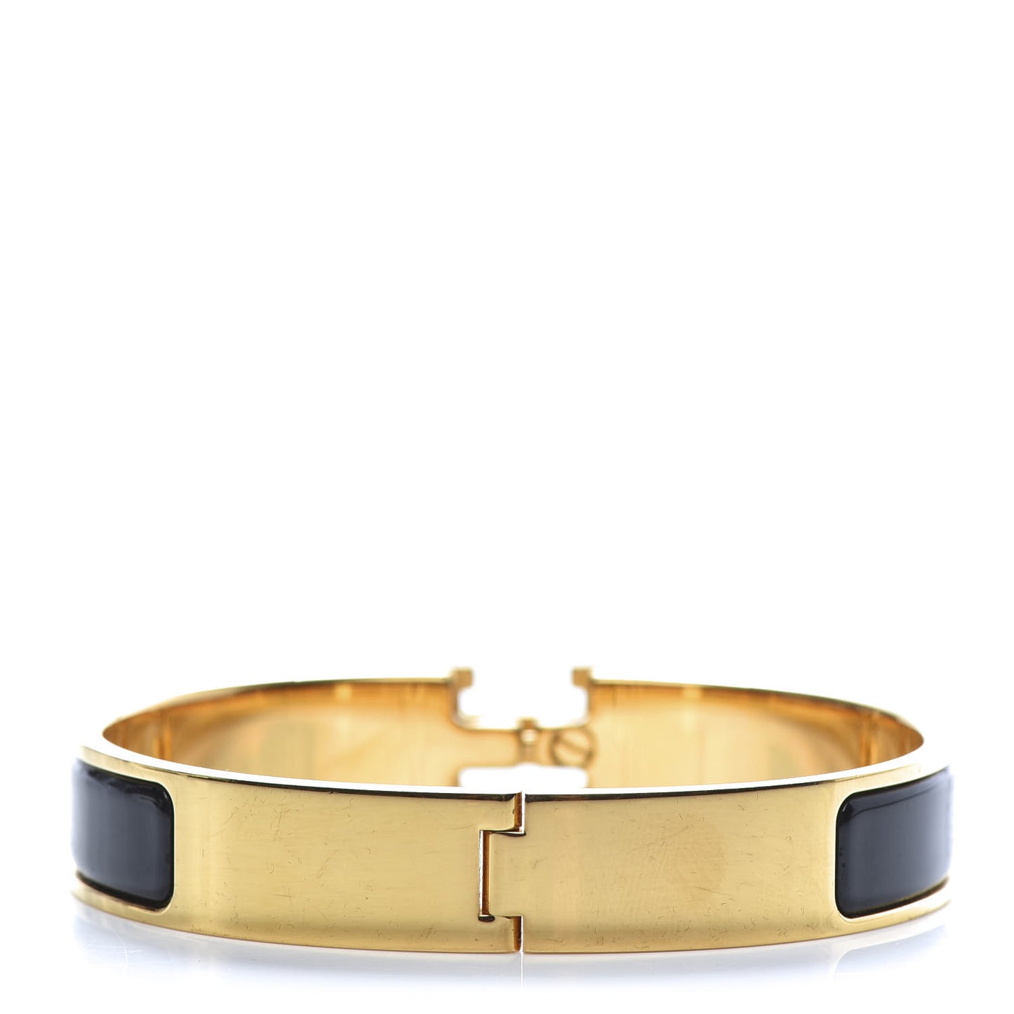 Enamel Narrow Clic Clac H Bracelet PM Black