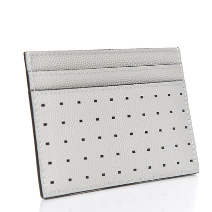 Saint Laurent Grain De Poudre Geo Print Card Case White Black 3 of 8