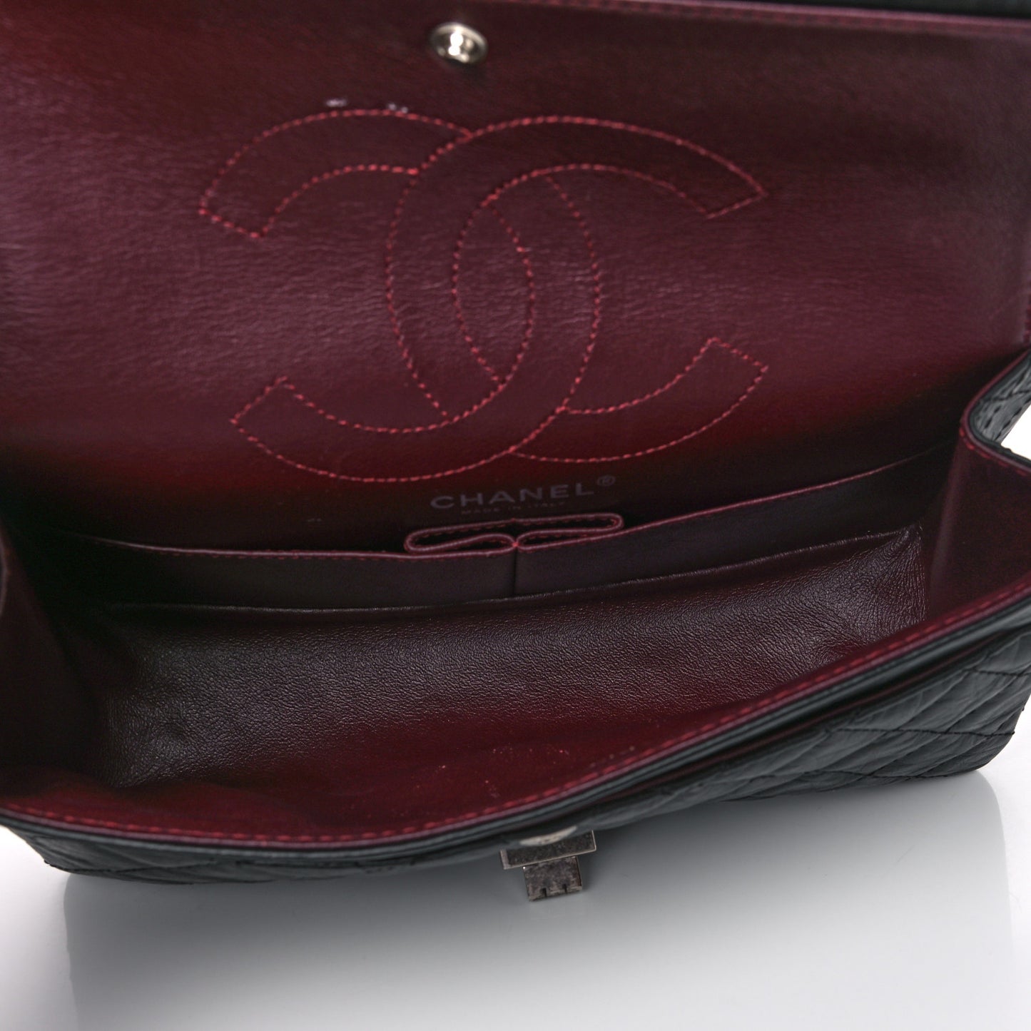 Aged Calfskin Quilted 2.55 Reissue 225 Flap Black