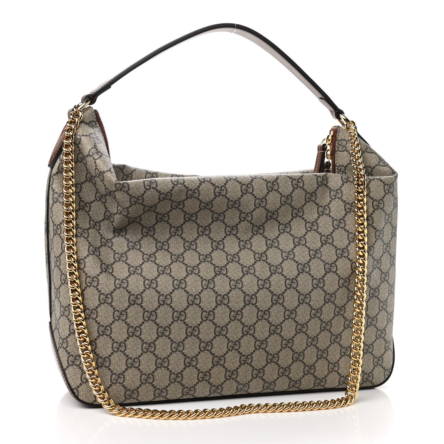 Gucci GG Supreme Monogram Large Linea A Hobo Light Brown 3 of 10