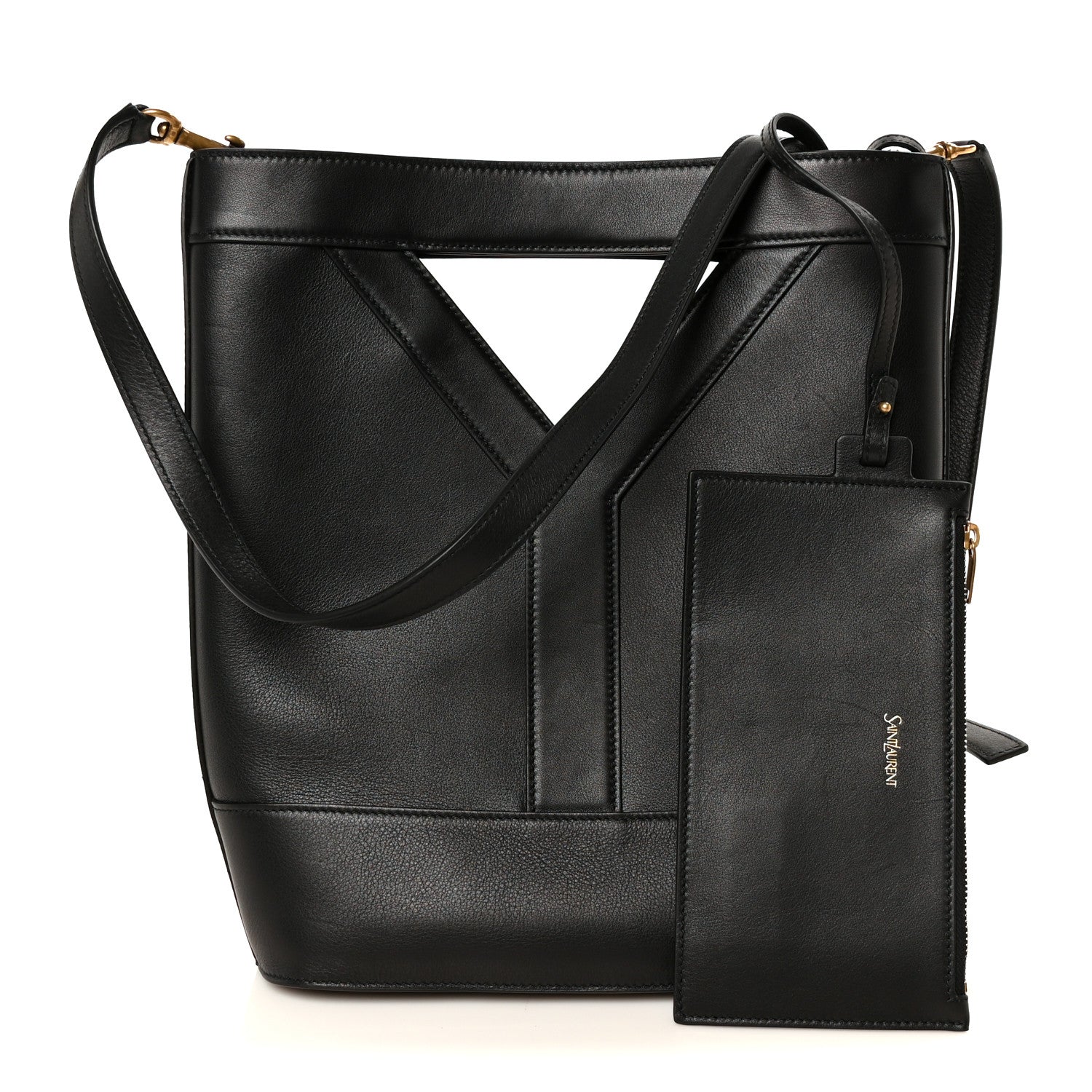Saint Laurent Smooth Calfskin Y Small Bucket Bag Black 3 of 14