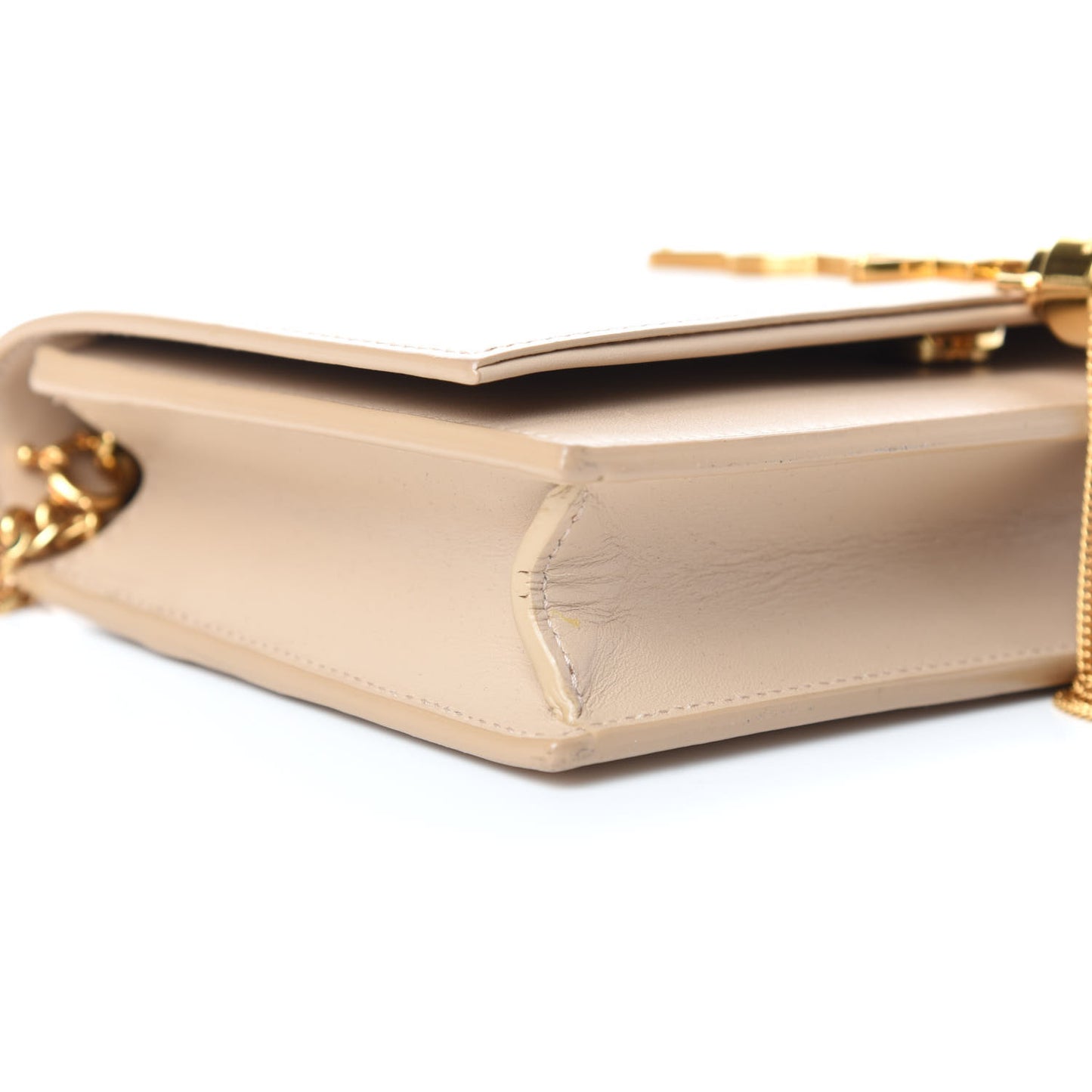 Smooth Calfskin Classic Monogram Kate Tassel Chain Wallet Nude Powder