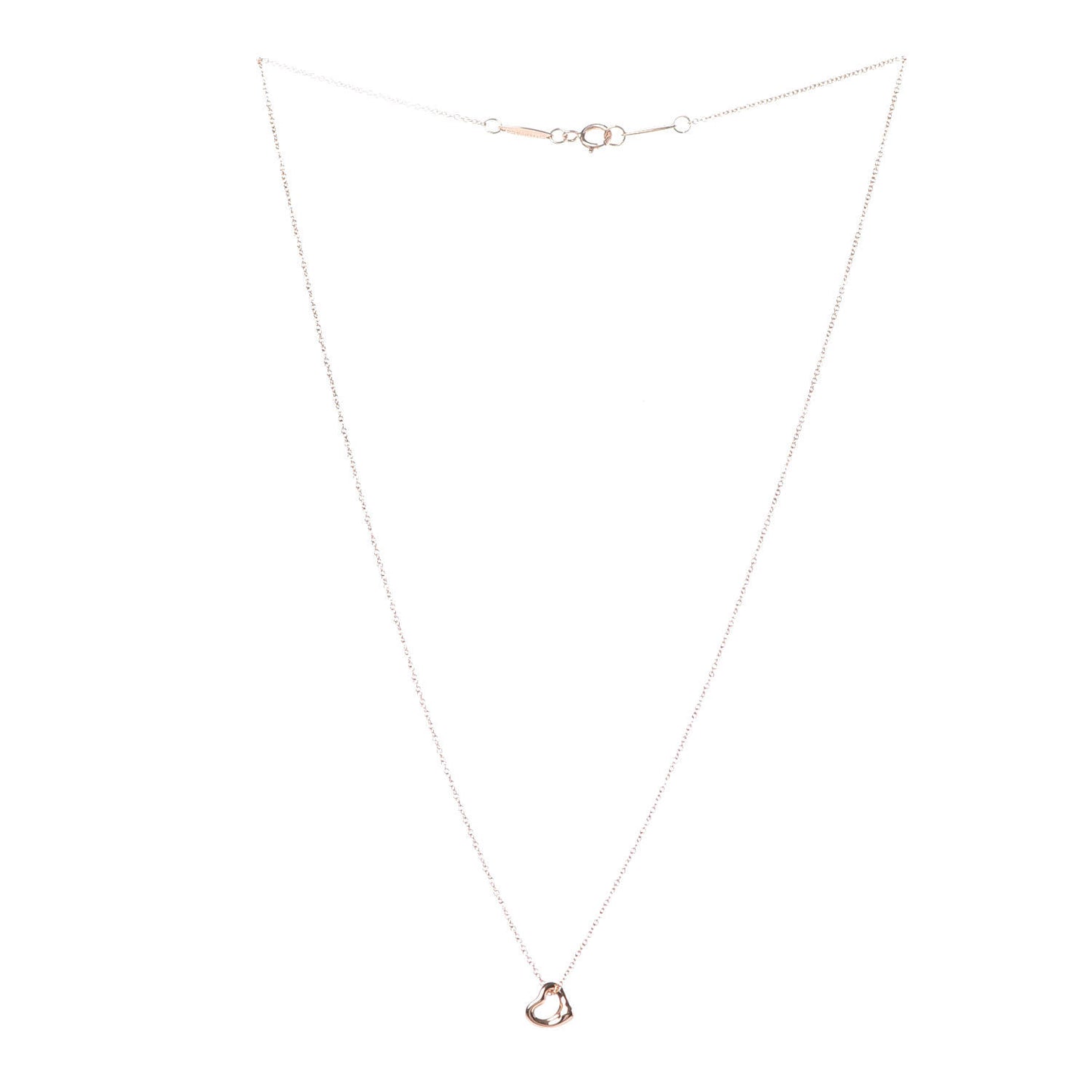 18K Rose Gold 7mm Elsa Peretti Open Heart Pendant Necklace