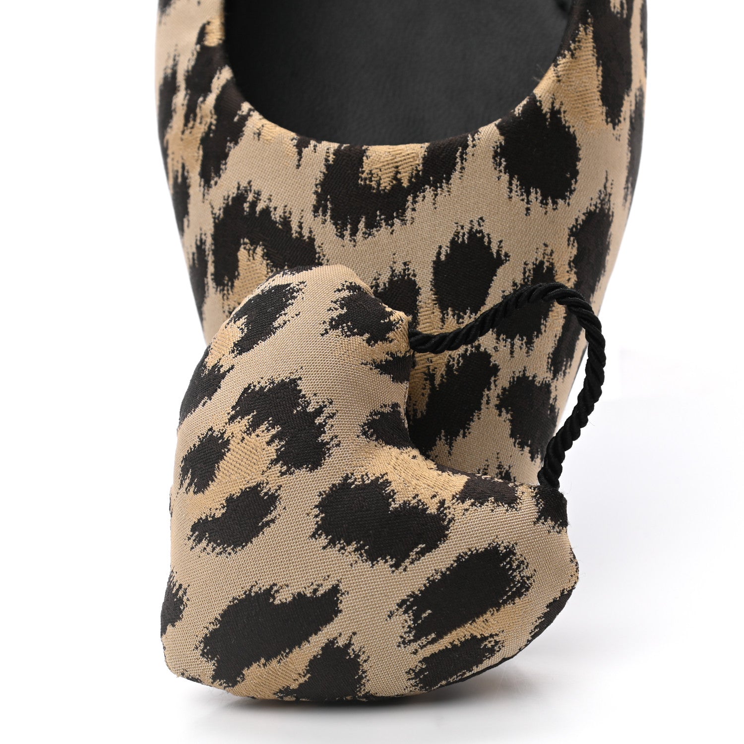 Christian Dior Nylon Leopard Print Mizza Slingback Flat 39 Beige Multicolor 10 of 10