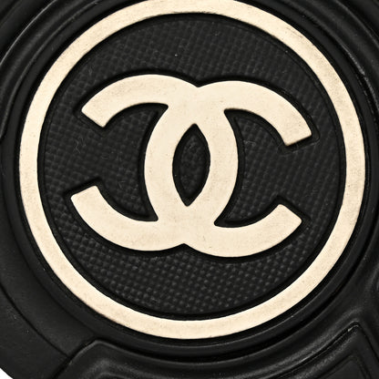 Chanel Fabric Calfskin Suede CC Sneakers 38 Black 8 of 9