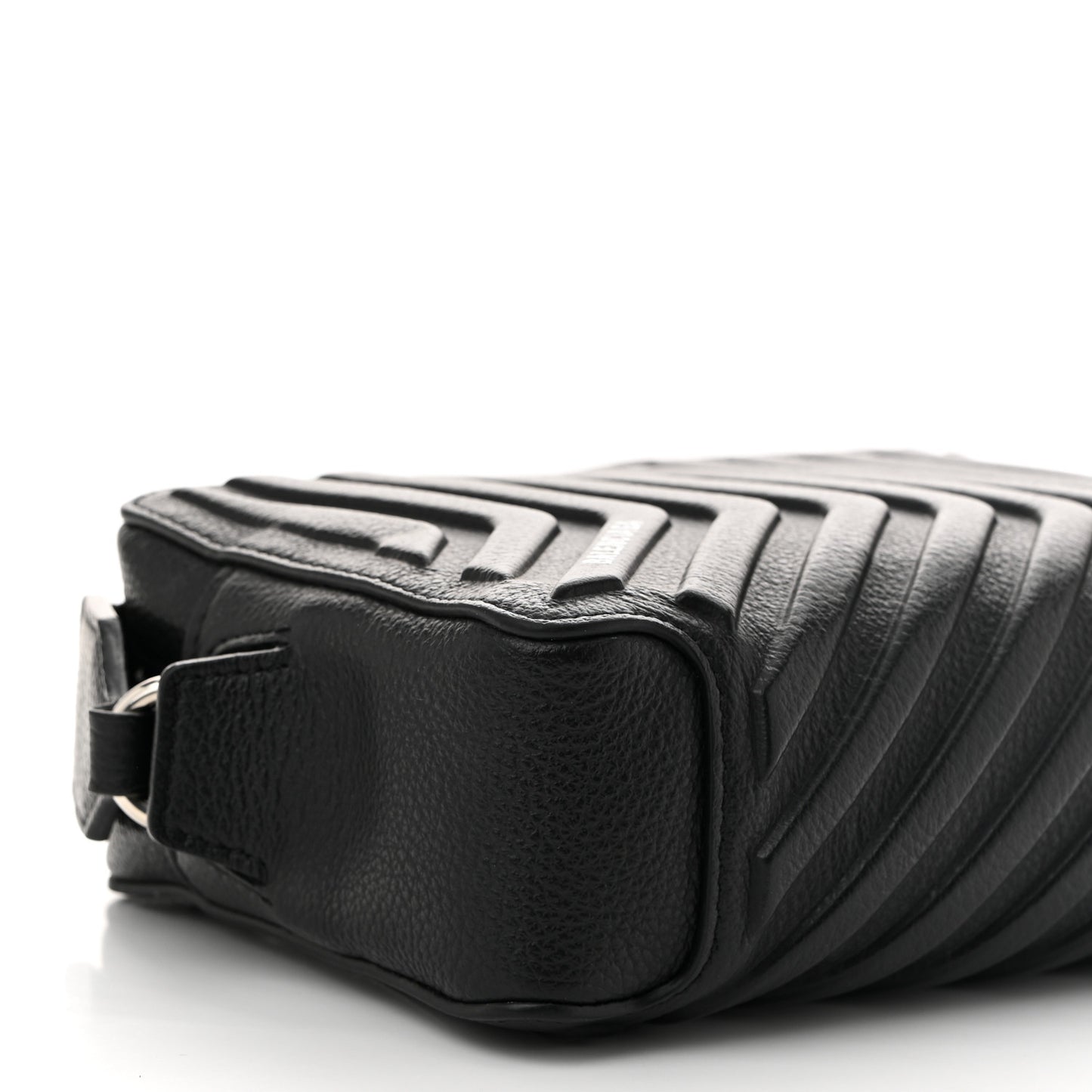 Grained Calfskin Embossed Car Camera Bag Black