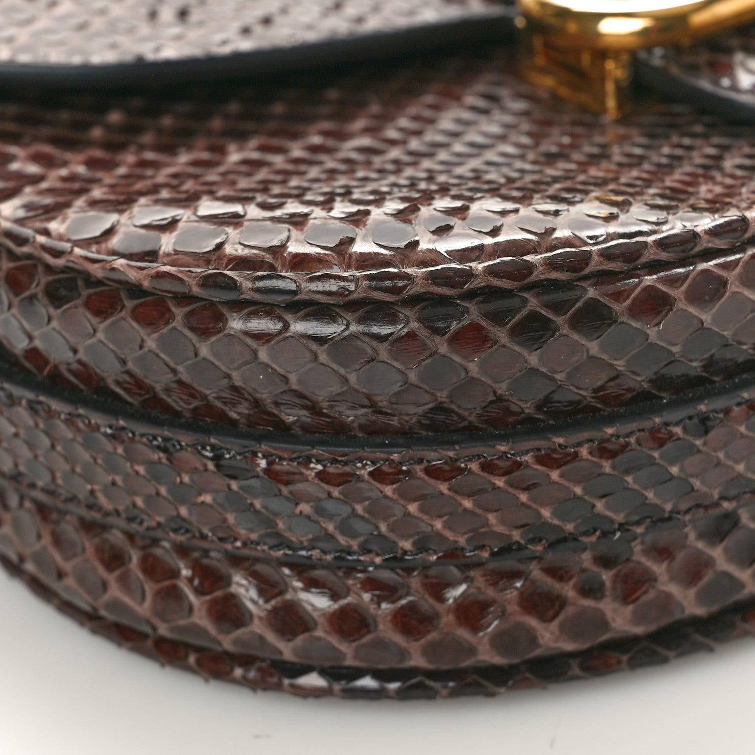Celine Snakeskin Medium Chain Maillon Triomphe Brown 8 of 9