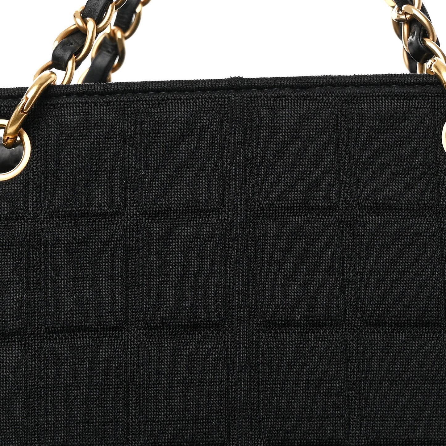Jersey Chocolate Bar Quilted CC Shoulder Bag Black