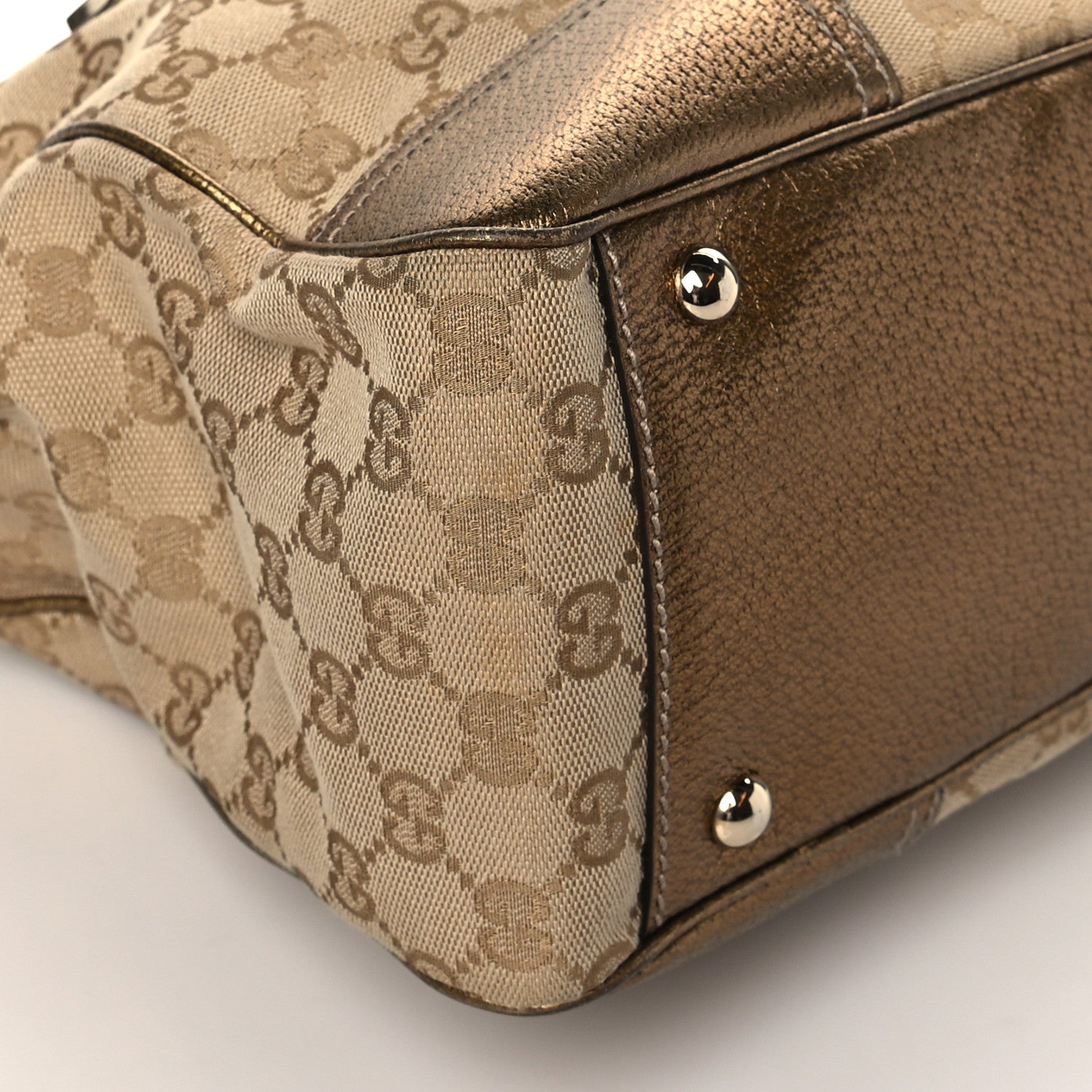 Gucci Monogram Medium Princy Tote Gold 10 of 11