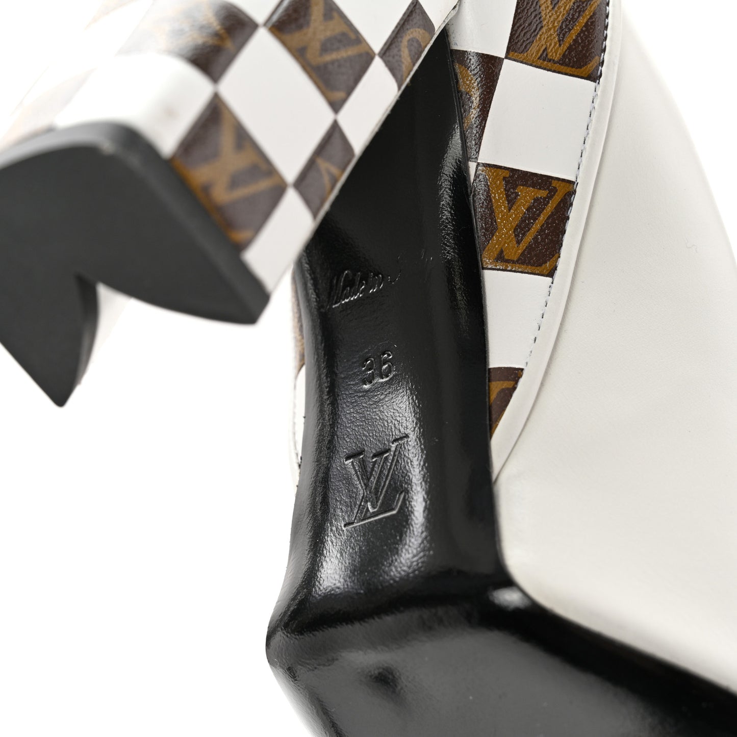 Calfskin Monogram Damier Tressage Matchmake Pumps 36 White