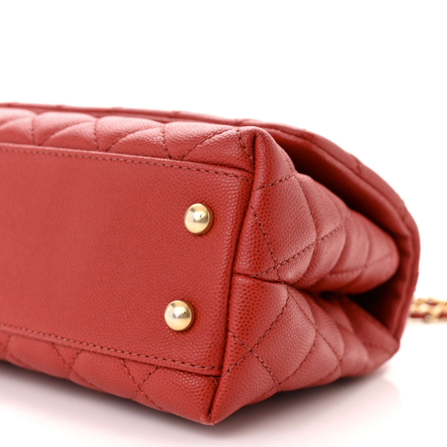 Chanel Caviar Lizard Embossed Quilted Mini Coco Handle Flap Red 10 of 12