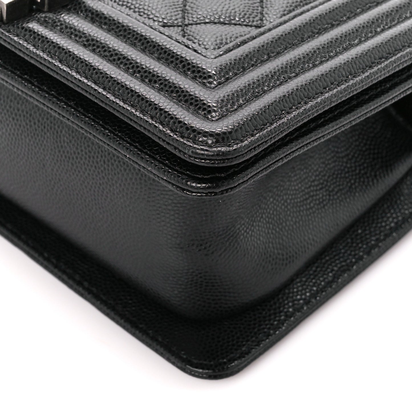 Caviar Quilted Small Boy Flap Black