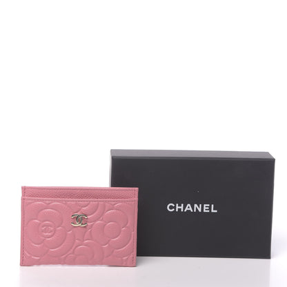 Chanel Caviar Camellia Embossed Card Holder Pink 9 of 9