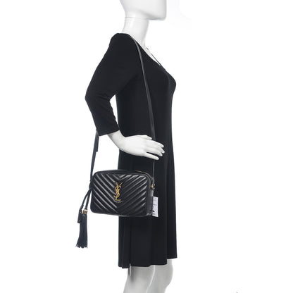 Saint Laurent Calfskin Matelasse Monogram Lou Camera Bag Black 2 of 9